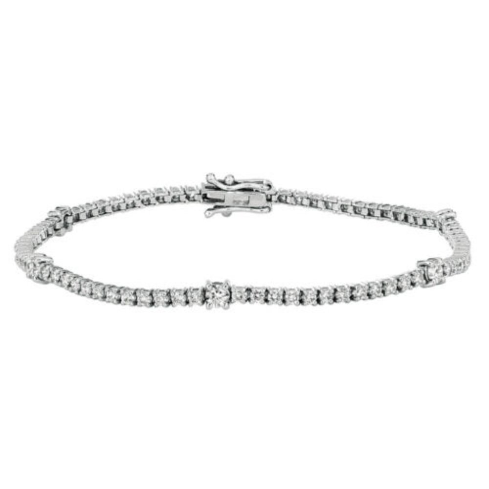2.00 Carat Natural Diamond Fashion Bracelet G SI 14K White Gold